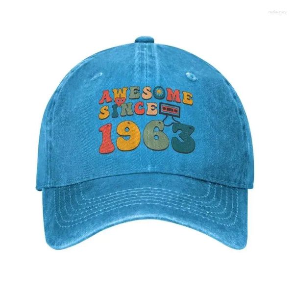 Capas de pelota Algodón personalizado Impresionante desde 1963 Retro Groovy Hippie Baseball Gap de 60 años Regalos de 60 años Dad Hat Outdoor