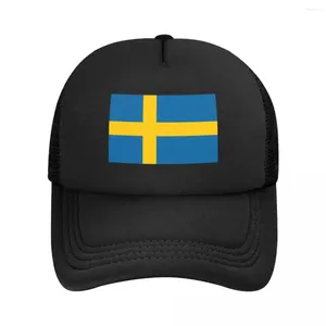 Ball Caps Gepersonaliseerde Vlag Van Zweden Baseball Cap Dames Heren Verstelbare Trucker Hat Streetwear