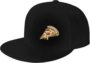 Casquettes de balle Pizza chapeau à bord plat pour hommes Snapback Hip Hop noir classique réglable Baseball papa course randonnée taille unique adulte