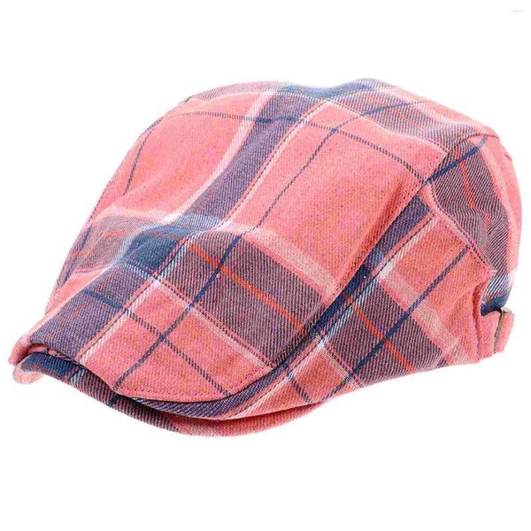 Gorras de bola Plaid Forward Cap Sboy Beret Hat Bonnet Hombres Sombreros Niños Sección delgada Mujeres