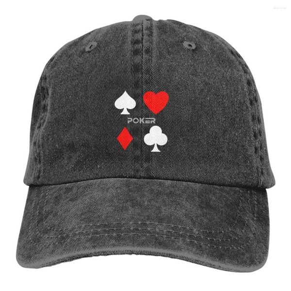 Ball Caps Poker Suite Classic Baseball Peaked Cap Sun Shade Sombreros para hombres