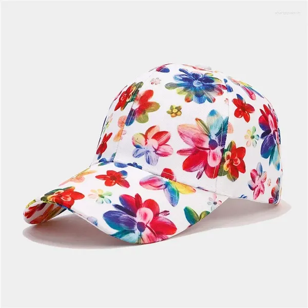 Ball Caps Polyester Flower Print Casquette Baseball Cap ajusté Snapback ajusté Snapback pour femmes 36