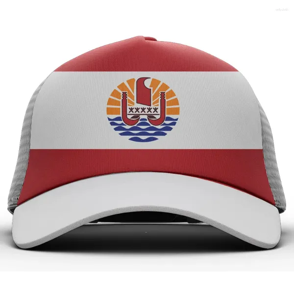 Casquettes de baseball Polynésie Français Baseball Nom personnalisé Logo de l'équipe polynésienne Pf Mesh Chapeaux Pyf Pays Voyage Nation néerlandaise Totem Drapeau Couvre-chef