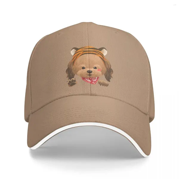 Gorras de bola Perro caniche con sombrero de tigre Gorra de béisbol Vintage Sol para niños Hombres Mujeres