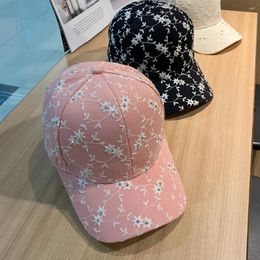 Ball Caps Princess Style Flower broderie Baseball printemps et été femme Suncreen Cap Breathable Lady Snapback Chapeaux Young Girl