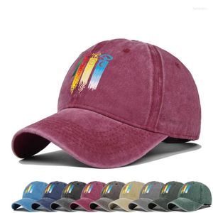 Gorras de béisbol Gorra de béisbol impresa Viento Fuego Agua y suelo Serigrafía Sombrero de sol desgastado con pico