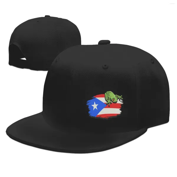 Gorras de béisbol Puerto Rico Bandera de protesta en blanco y negro Sombreros de hip hop para adultos Gorra Snapback ajustable para hombres Vintage Flat Bill Travel Hikin