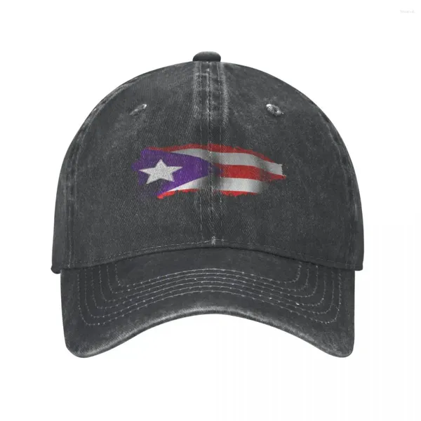 Gorras de bola Bandera de Puerto Rico Hombres Mujeres Béisbol Angustiado Sombreros lavados Gorra Vintage Al aire libre Verano Snapback