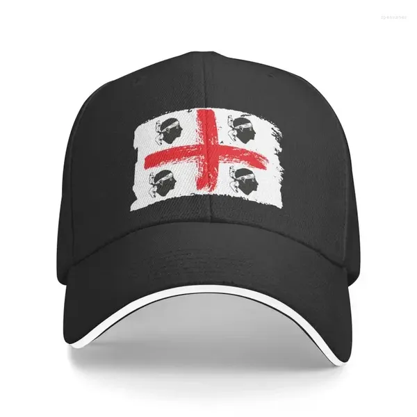 Casquettes de baseball Punk Italie Sardaigne Blason Casquette de baseball pour hommes Femmes Réglable Sardaigne Drapeau Quatre Maures Papa Chapeau En Plein Air