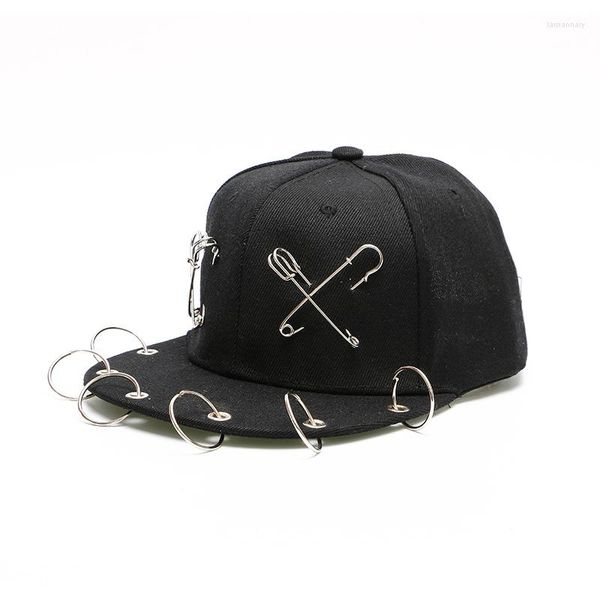 Gorras de béisbol estilo Punk negro para padres e hijos sombreros de Hip Hop tendencia Pin remache borla béisbol para hombres mujeres moda callejera Casual