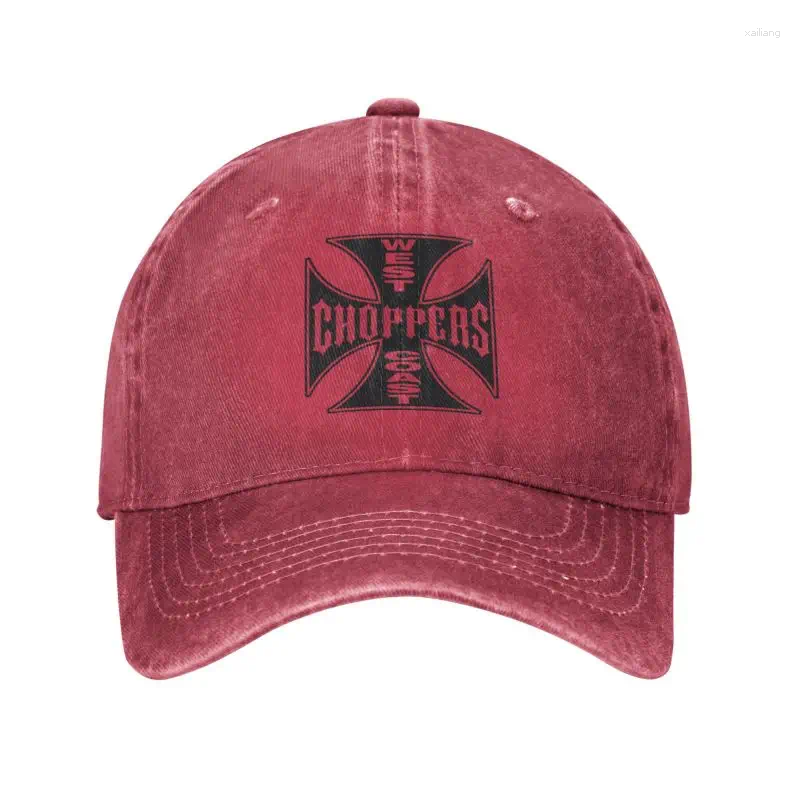 Bollmössor Punk unisex bomull västkust Cross Chopper baseball mössa vuxna järn justerbar pappa hatt män kvinnor sport