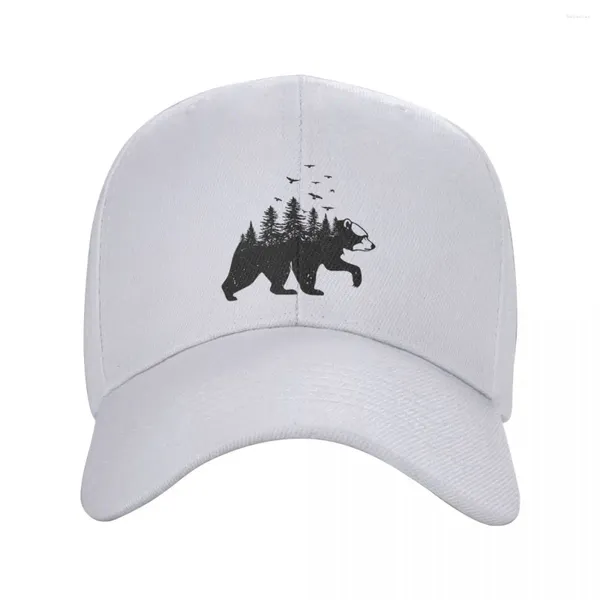 Ball Caps Punk Unisexe Forest Bear Walking Baseball CAP