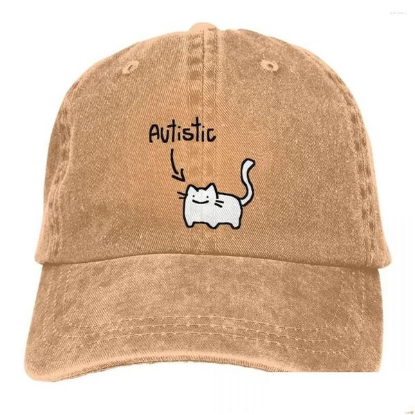 Gorras de bola Color puro Sombreros de papá Gato autista Sombrero para mujer Visera para el sol Béisbol Animal Gorra con pico Entrega de entrega Accesorios de moda Bufandas DH7ZK