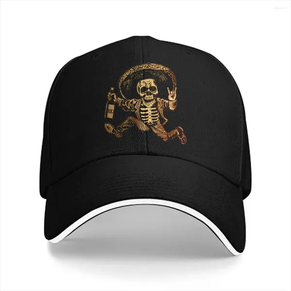 Capes de balle pure couleur papa chapeaux posada jour des morts hors-la-loi pour hommes du chapeau pour hommes de baseball du crâne mexicain santa muerte pic pic