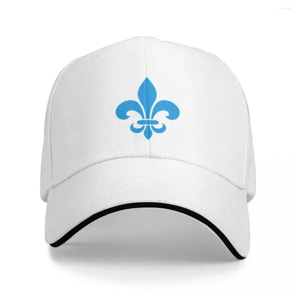 Gorras De Pelota Quebec Francia Flor De Lys Azul Estilo Moderno PQ Qc Royal French Francais Sobre Fondo Blanco Gorra De Béisbol