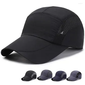 Ball Caps Sneldrogend Verstelbare Ademende Mesh Schaduw Baseball Cap Koreaanse versie Heren Effen Kleur Trucker Papa Hoed