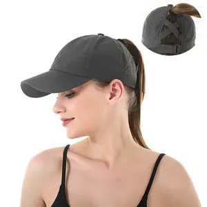 Kogelcaps snel droge honkbal vrouwen rommelige bun snapback hoed ponycap trucker hoeden verstelbare buitensporten