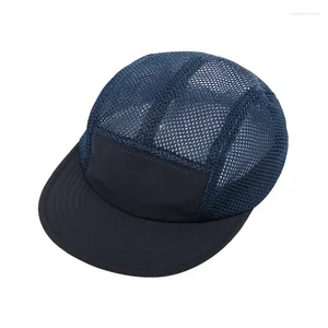 Casquettes de baseball Casquette de baseball en maille à séchage rapide pour hommes femmes réglable à bord plat 5 panneaux Snapback chapeau de soleil de sport respirant en plein air