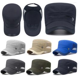 Casquettes de baseball Chapeaux militaires à séchage rapide pour hommes Été Plat Top Baseball Femmes Casquette de l'armée en plein air Mesh Respirant Casquette Militaire Wholesa