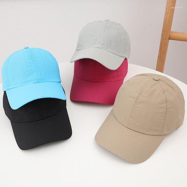 Casquettes de balle Chapeau de baseball à séchage rapide pour hommes et femmes Style coréen Marque de mode Couleur unie Visage Minceur Printemps Été Parasol