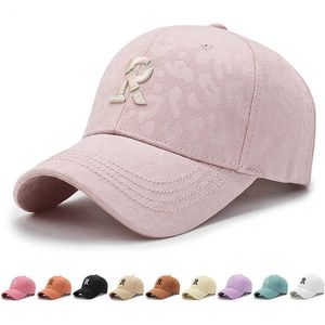 Casquettes de baseball R Alphabet broderie casquette de baseball pour hommes femmes couleur unie simple été visière extérieure casquettes à visière coton doux décontracté chapeau de soleil G230201