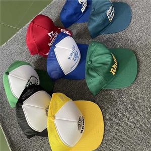 Casquettes de course casquette brodée Rhude chapeaux réglables pour hommes avec crème
