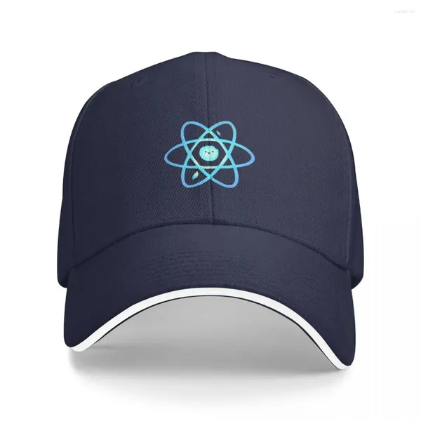 Casquettes de balle React Javascript JS Développeur Happy State Components Atom Autocollants pour ordinateur portable ou skateboard pour codeurs Casquette de baseball Chapeau de luxe