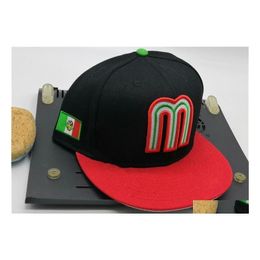 Ball Caps Klaar Voorraad Mexico Fitted Letter M Hip Hop Maat Hoeden Baseball Adt Flat Peak Voor Mannen Vrouwen Fl Gesloten Drop Levering Mode Dhizr