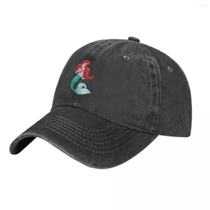 Casquettes de balle cheveux rouges sirène casquette de baseball réglable sport chapeau de cowboy camionneur papa classique rétro vintage pour hommes femmes