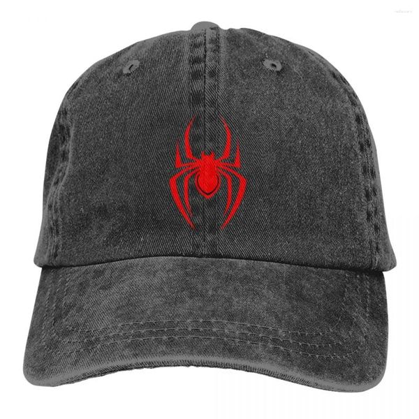 Gorras de bola Araña roja Lavado Gorra de béisbol Diseño Casual Hip Hop Sombreros Verano Hombres Adulto Gimnasio al aire libre Personalizado DIY