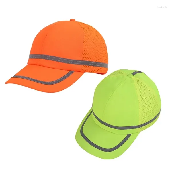 Les casquettes de baseball à rayures réfléchissantes pour les travailleurs de l'assainissement améliorent la visibilité