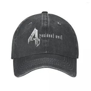Ball Caps Resident Evils 4 Game Logo Trucker Hat Accessoires Vintage Distressed gewassen RE4 Casquette Dad voor mannen vrouwen verstelbaar