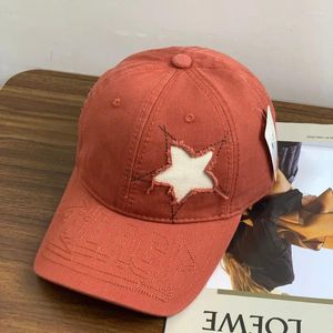 Kogelcaps retro gat vijfpuntige sterren honkbalhoed mannen en vrouwen lente zomer ademende verstelbare outdoor sunshade sport cap