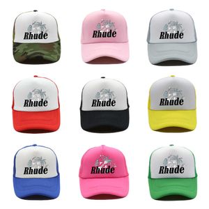 Casquettes de balle Rhude imprimé écran chapeau style américain casquette à la mode marque à la mode camion chapeau rue hip-hop casquette de baseball à la mode X9KL