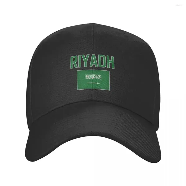 Ball Caps Riyadh Saudi Arabie Nom du pays avec drapeau Sun Baseball Cap respirable hommes ajusté Femmes de football extérieur pour cadeau