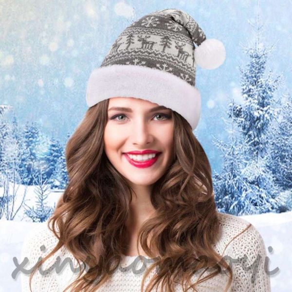 Ball Caps Roll Up Hat Winter Christmas Wool Deer Snow Flannel Adulte Adult Trenuted Baseball Cap Support Polvolence d'hiver Noël bon