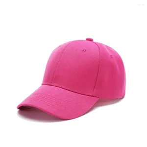 Gorras de pelota gorra de béisbol rosa rosa para niños con sombreros de sol de pico de pico de viajes Estudiantes clásicos de color sólido Slapback Summer Gorras