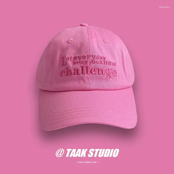 Casquettes de balle Rose Rouge Blanc Casquette de baseball Femme Summer Street Soft Top Sunshade Broderie Alphabet Peaked Tide