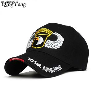 Gorras de béisbol Running Chute 101st Airborne Division Gorras de béisbol para hombre Gorra del ejército de EE. UU. Sombreros Snapback AIR FOREC Gorra táctica deportiva Sombrero de papá 5 Panel Hueso J230520