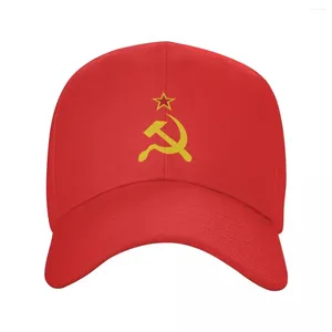 Caps de balle Ball Russian Soviétique Flag Baseball Cap pour femmes Men Houstable CCCP URSS Hammer et faucille papa Hat Performance Snapback Chapeaux d'été