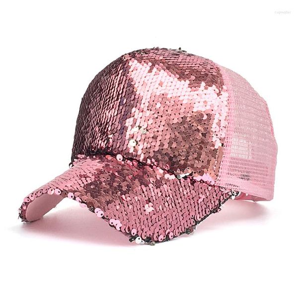 Casquettes de balle Paillettes Paillette Bling Shinning Mesh Casquette de Baseball Frappant Assez Réglable Femmes Filles Chapeaux Brillants Pour Party Club Gathering