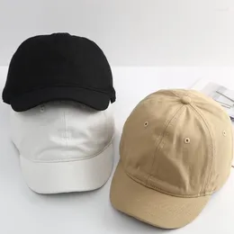 Casquettes de baseball à bord court réglable pour adultes unisexe, casquette de Baseball à toit souple, couleur unie, Version coréenne, chapeau de papa pour hommes