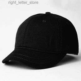 Ball Caps Korte Rand Baseball Cap Volwassen Zomer Puur Katoen Zonnehoeden Grote Hoofd Mannen en Vrouwen Plus Size Snapback Caps 56-65cm YQ231214