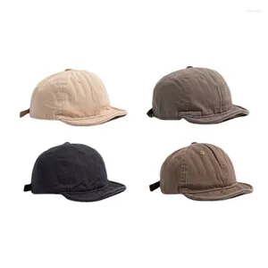 Ball Caps Korte Rand Effen Kleur Verstelbare Schaduw Heren Baseball Cap Lente Herfst Zonwering Zacht Dak Snapback Vader Hoed