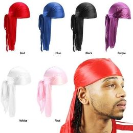 Kogelcaps zijdeachtige piratenhoed voor mannen dames hoofdwikkeltje hoofddoek zachte cap haaraccessoires lange staartbanden bandanas