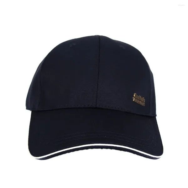 Gorras de béisbol Gorra de béisbol simple Sombreros al aire libre ajustables con correa para hombres (azul oscuro)
