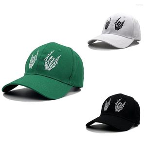 Casquettes de baseball Crâne Doigts Vert Casquette De Baseball Brodé Chapeau De Soleil Pour Femmes Homme Réglable Rap Hip Hop Snapback Respirant Tennis