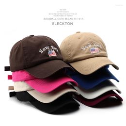 Casquettes de baseball SLECKTON mode casquette de baseball pour hommes et femmes coton lavé Snapback rétro lettre broderie été visière soleil chapeaux unisexe