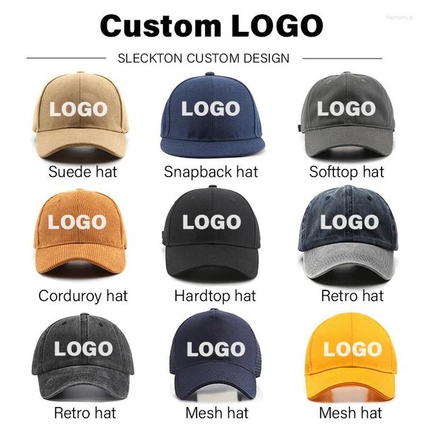 Ball Caps Sleckton Fashion DIY Custom Letter Bordery Hats Baseball Cap para mujeres y hombres Design de algodón Logo Marca unisex al por mayor