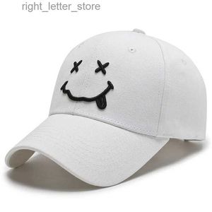 Casquettes de Baseball Sourire Visage Broderie Casquettes de Baseball Femmes Kpop Noir Coton Réglable Snapback Drôle Hip Hop Casquette Automne Soleil Papa Chapeaux pour Hommes YQ231214